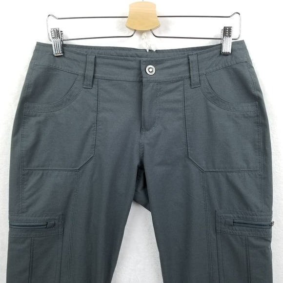 Kuhl Pants Women 8 Gray Horizn Skinny Stretch Performance Mid Rise Pockets UPF50 - Picture 8 of 12
